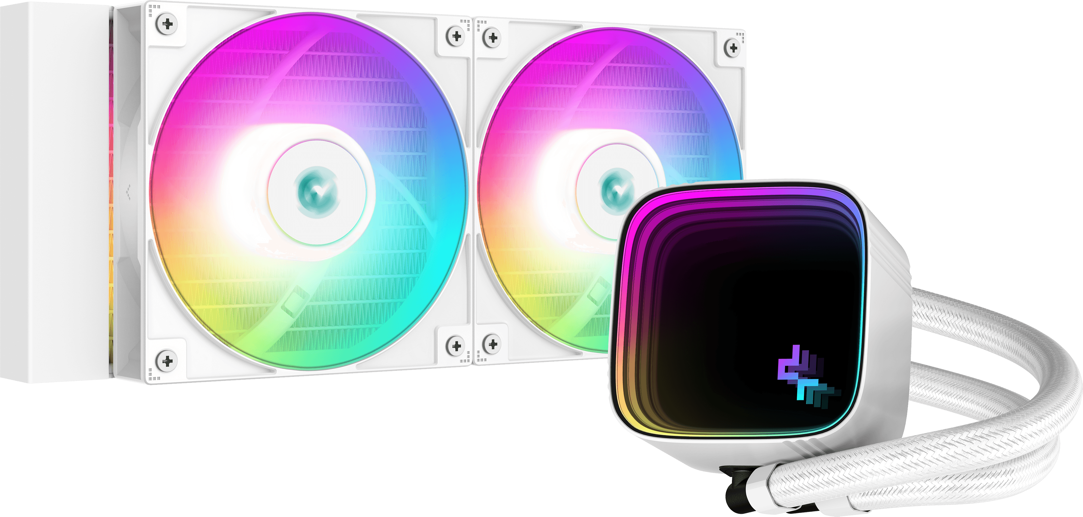 DEEPCOOL LS520 SE WH univerzális CPU vízhűtés, ARGB, 2x12cm, PWM, 4pin, fehér (R-LS520-WHAMMM-G-1)