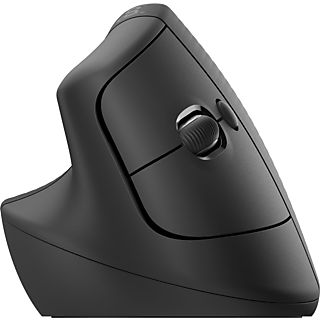 Ratón inalámbrico - Logitech Lift Vertical, Ergonómico, Mano izquierda, 4000 ppp, Botones personalizables, Multidispositivo, Windows-Mac, USB, Negro
