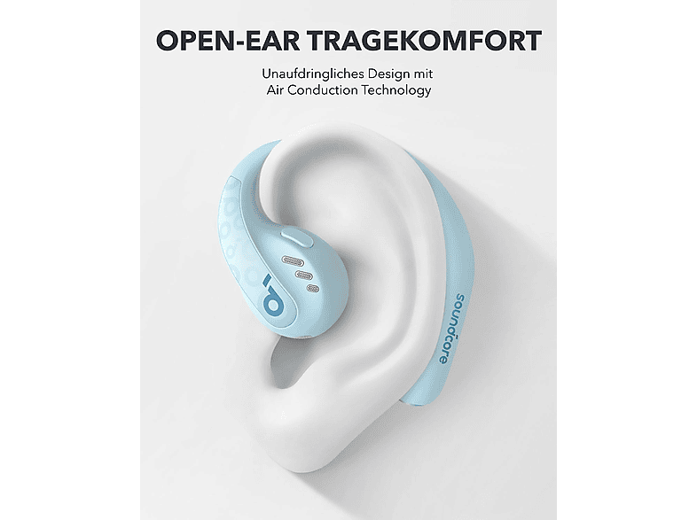 SOUNDCORE BY ANKER AeroFit Pro, Open-ear Kopfhörer Bluetooth Aquamarinblau