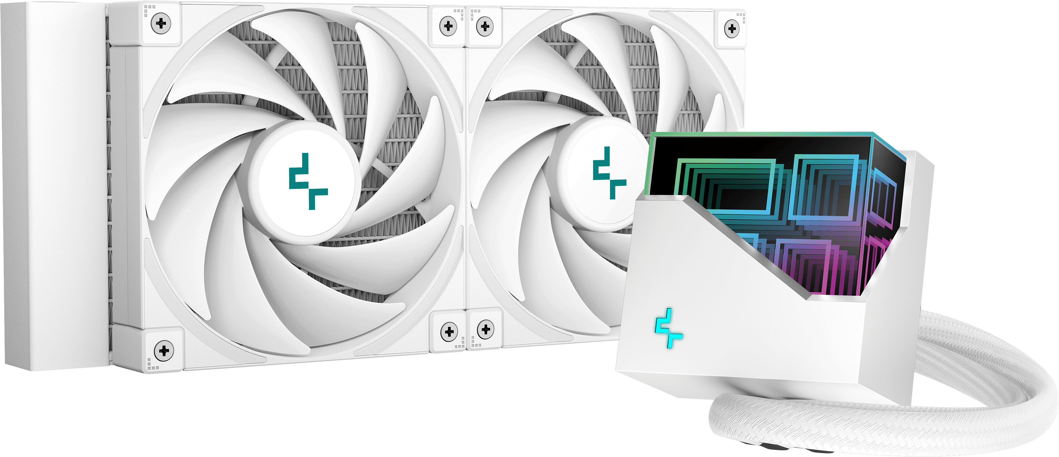 DEEPCOOL LT520 WH univerzális CPU vízhűtés, RGB, 2x12cm, PWM, 4pin, fehér (R-LT520-WHAMNF-G-1)