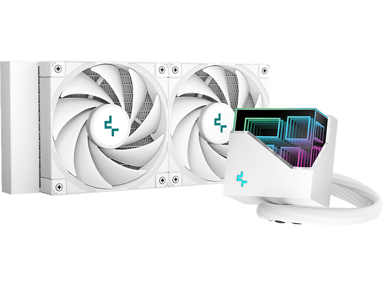 DEEPCOOL LT520 WH univerzális CPU vízhűtés, RGB, 2x12cm, PWM, 4pin, fehér (R-LT520-WHAMNF-G-1)