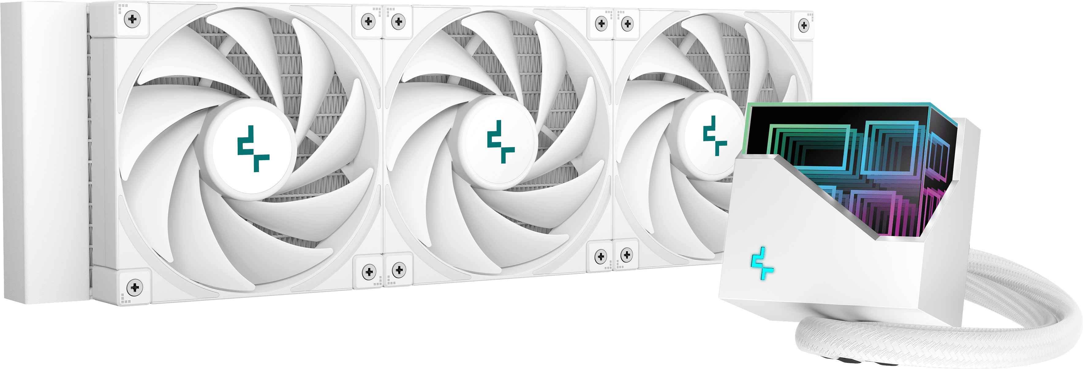 DEEPCOOL LT720 WH univerzális CPU vízhűtés, RGB, 3x12cm, PWM, 4pin, fehér (R-LT720-WHAMNF-G-1)