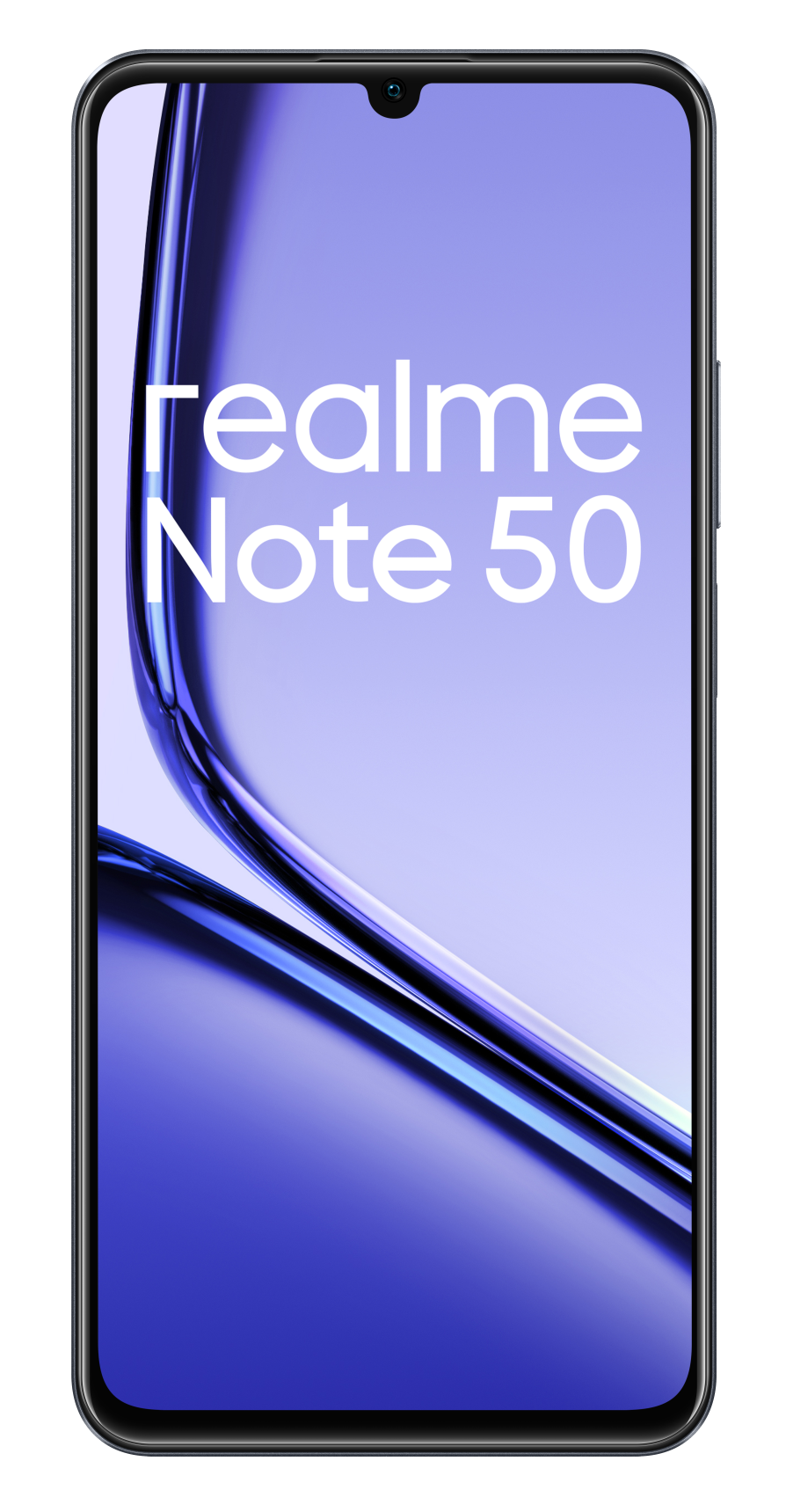 Smartfon z logo Realme Note 50 na ekranie.