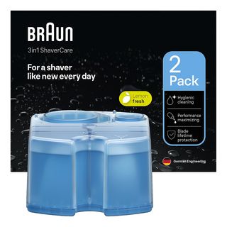 BRAUN 3-in-1 ShaverCare (2er Pack) - Reinigungskartuschen (Blau)