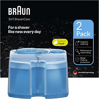BRAUN ShaverCare 3 in 1 (confezione da 2) - Cartucce di pulizia (Blu)