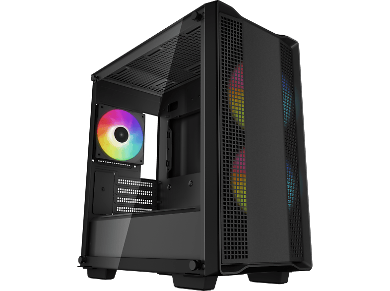 DEEPCOOL CC360 ARGB ablakos számítógépház, Micro-ATX, 3x12cm, RGB ventilátor, fekete (R-CC360-BKAPM3-G-1)