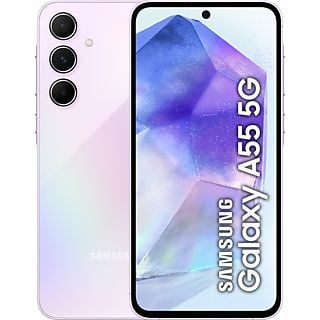 Móvil - Samsung Galaxy A55 5G, Light Violet, 256GB, 8GB RAM, 6.6" FHD+ Super AMOLED, Exynos 1480 Octa-Core, 5000 mAh, Android