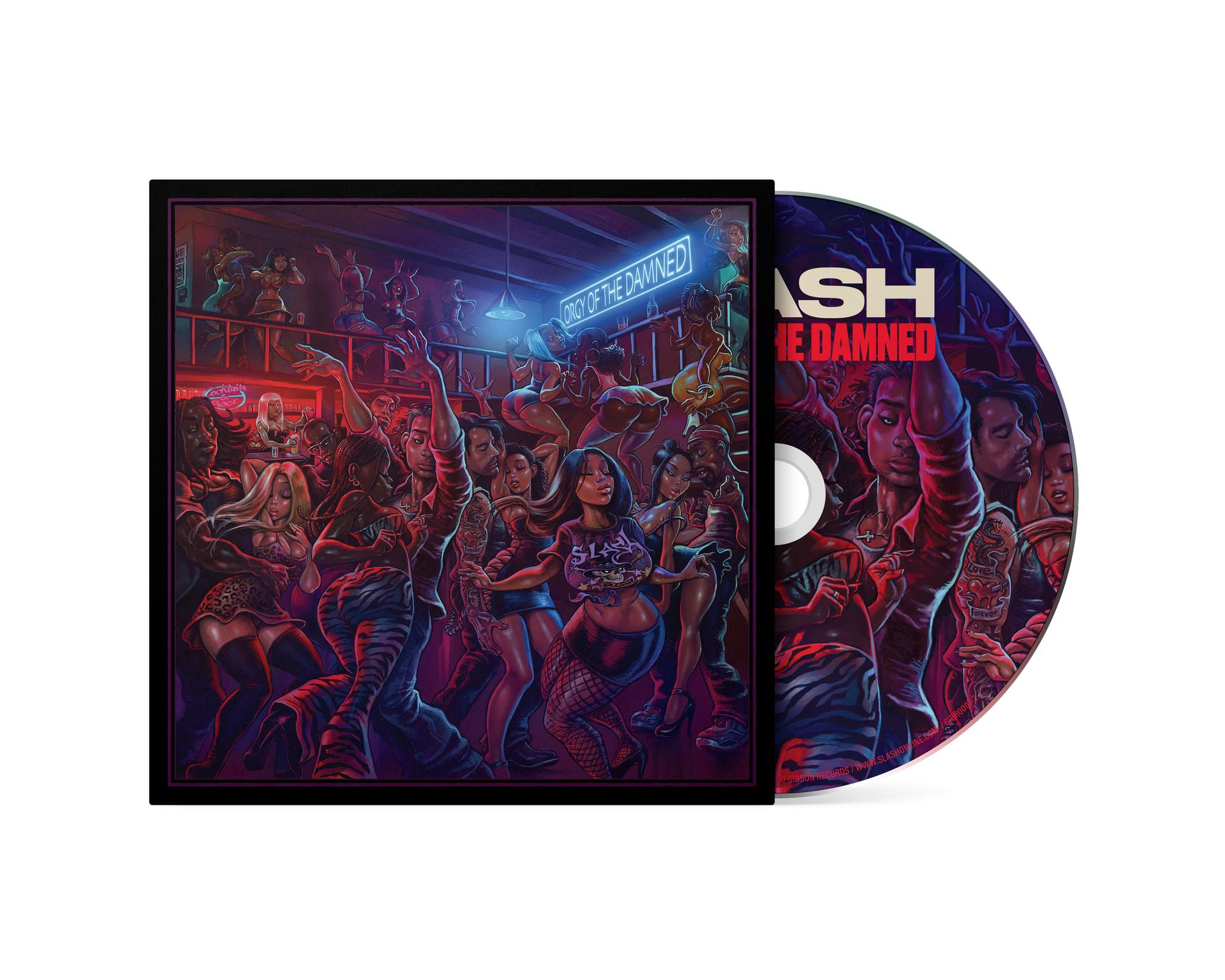 CD-Hülle und -Disc mit tanzenden Menschen in einer Bar.