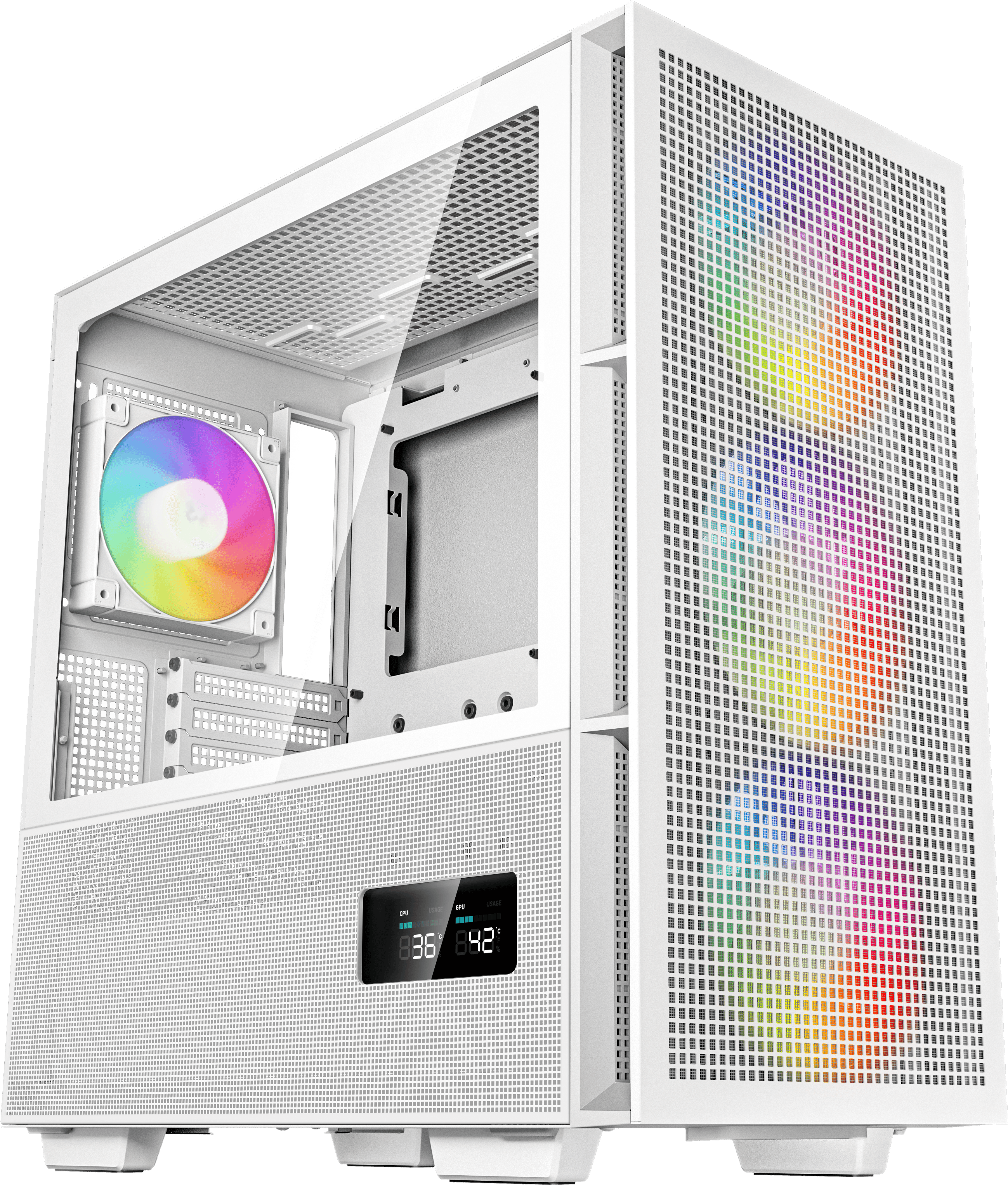 DEEPCOOL CH560 DIGITAL WH Mid-Tower ablakos számítógépház,1x12cm+3x14cm RGB venti, fehér (R-CH560-WHAPE4D-G-1)