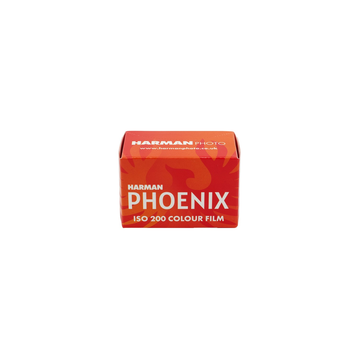 Une boîte de film étiquetée Harman Photo Phoenix ISO 200 couleur.