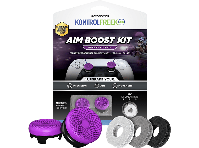 Kontrolfreek Sticks Frenzy Aim Boost Kit - Purple/black (ps5/ps4) Playstation 5 Controller Accessoires