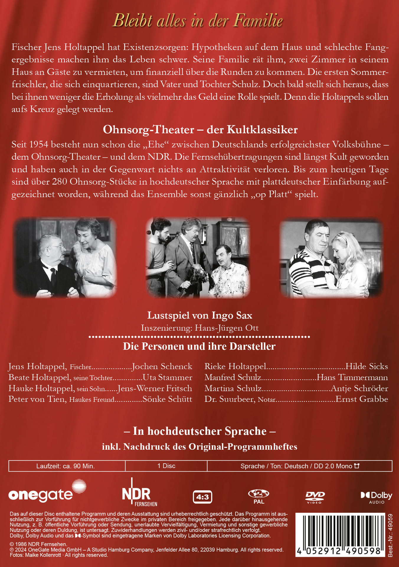 Ein DVD-Cover mit einer Szene mit Schauspielern und einem Titel.