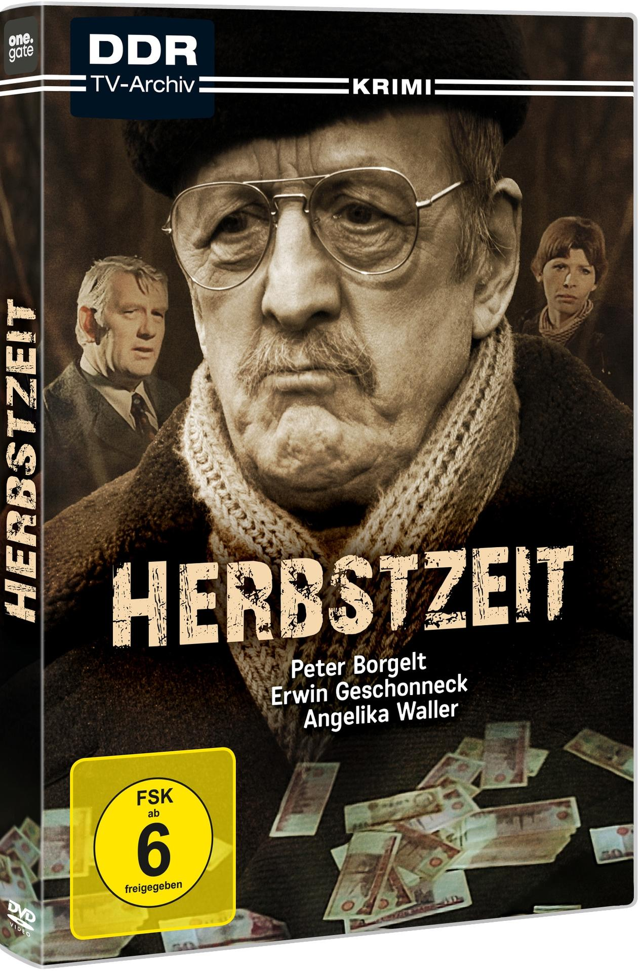 DVD-Hülle mit einem Mann mit Brille und Hut. Text: HERBSTZEIT. FSK 6.