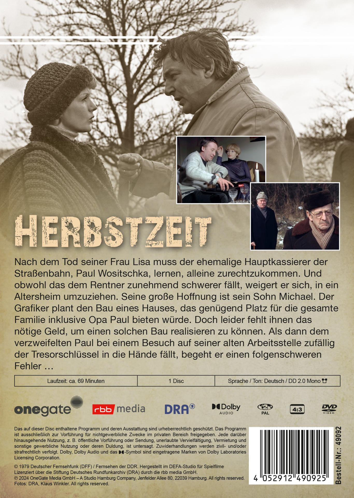 DVD-Hülle hinten. Zwei Schauspieler unterhalten sich. Text unten.