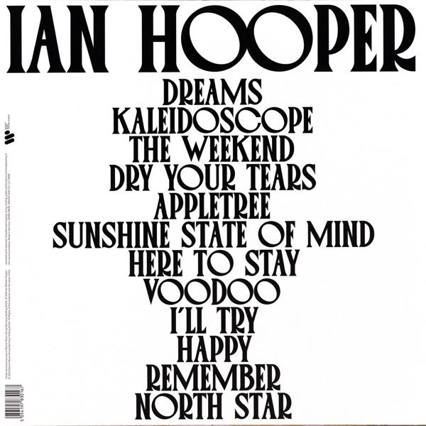 Albumcover mit Songtiteln und dem Namen des Künstlers 'IAN HOOPER'.