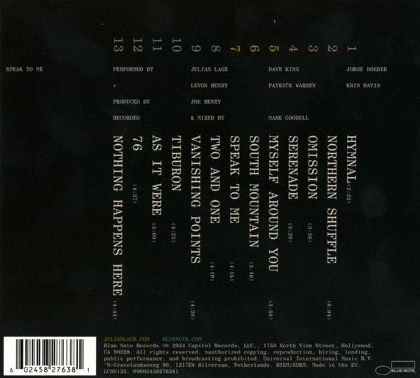 Rückseite einer CD mit Titelliste.