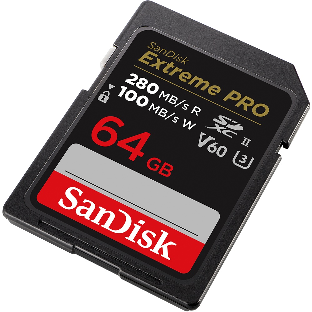 SANDISK Extreme Pro 64 GB V60 UHS-II, 280/100 MB/s, V60,C10,UHS-II SDXC Hafıza Kartı