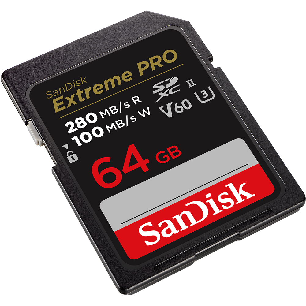 SANDISK Extreme Pro 64 GB V60 UHS-II, 280/100 MB/s, V60,C10,UHS-II SDXC Hafıza Kartı