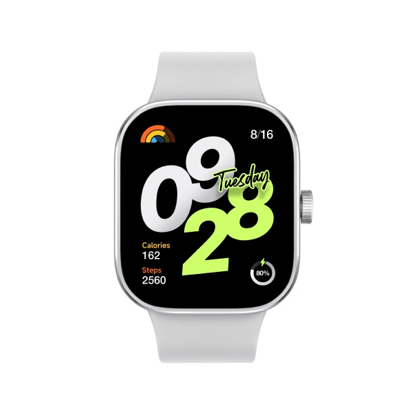 Smartwatch wyświetlający godzinę, datę i dane zdrowotne.