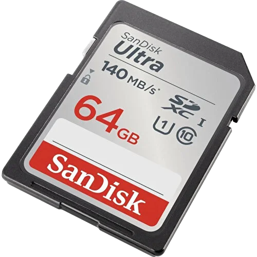 SANDISK Ultra 64GB 140MB/S Sdhc/sdxc Class 10 Uhs-I Hafıza Kartı (DSLR ve Aynasız Fotoğraf Makineleri için)