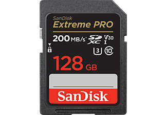 SANDISK Extreme Pro SDXC UHS I 128 GB, 200 MB/s Okuma ve 90 MB/s Yazma SDXC Hafıza Kartı (DSLR, Aynasız Kameralar ve için 4K Video için)