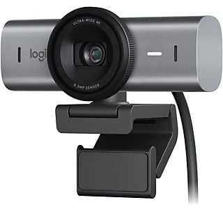 Webcam - Logitech MX Brio, Ultra HD 4K, Corrección de iluminación automática, Autoencuadre, Micrófonos/reducción de ruido, Tapa de privacidad, Negro
