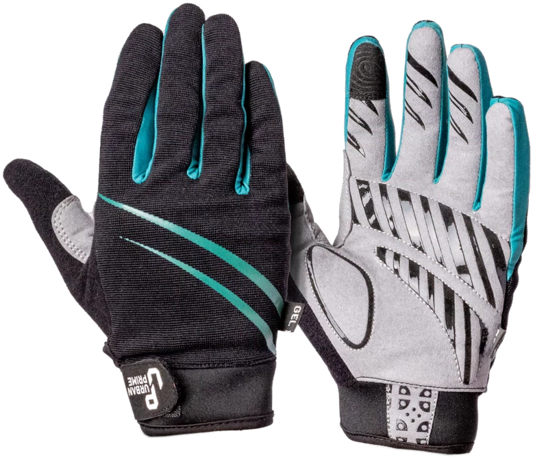 URBAN PRIME Hosszú, párnázott téli kesztyű, zöldeskék