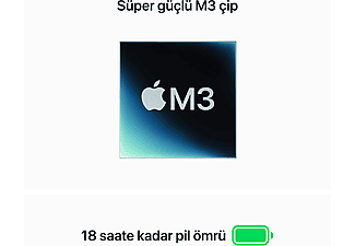 APPLE MRYU3TU/A/Macbook Air/M3/8/256/10/15 inç /Midnight_3