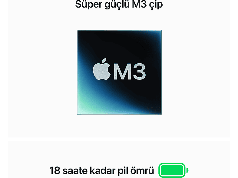 APPLE MRYU3TU/A/Macbook Air/M3/8/256/10/15 inç /Midnight_3