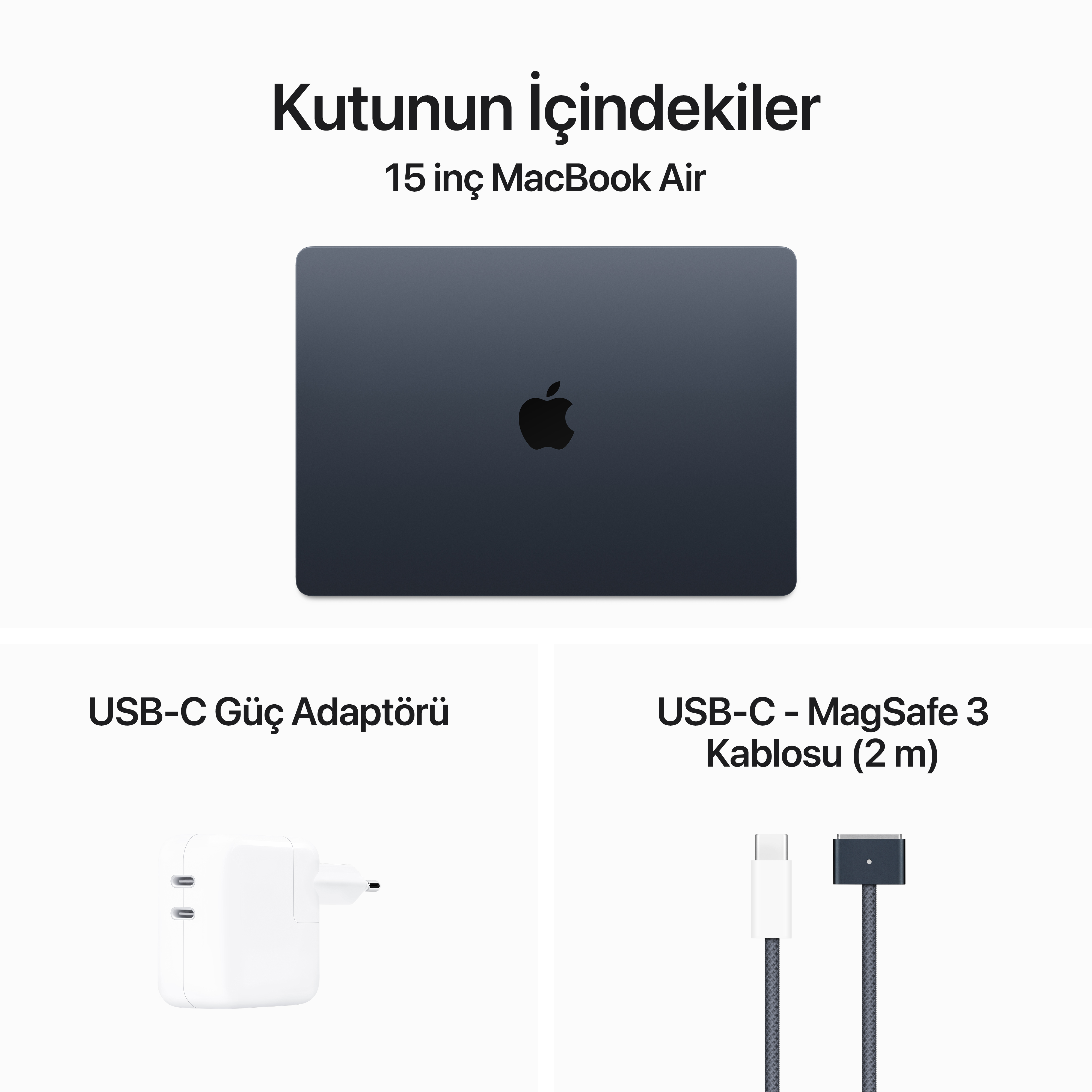 APPLE MRYU3TU/A/Macbook Air/M3/8/256/10/15 inç /Midnight Fiyat
