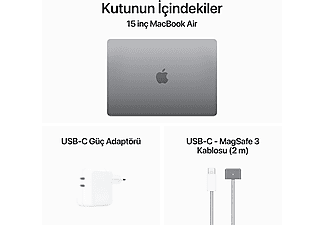 APPLE MXD13TU/A/Macbook Air/M3/16/512/10/15 inç /Space Grey_8