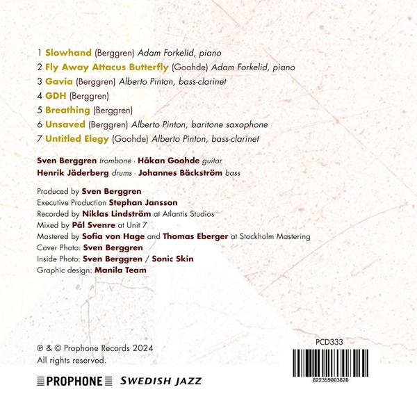 CD-Rückseite mit Trackliste und Credits, mit einem schwedischen Jazzlabel und Barcode.