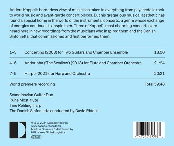 Albumnotizen: Concertino, Andorinha, Harpo. Interpreten: Scandinavian Guitar Duo, Danish Sinfonietta.