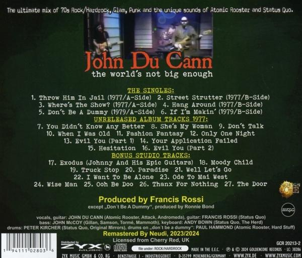 Albumcover mit Bandfoto, Titel und Songliste für John Du Cann.