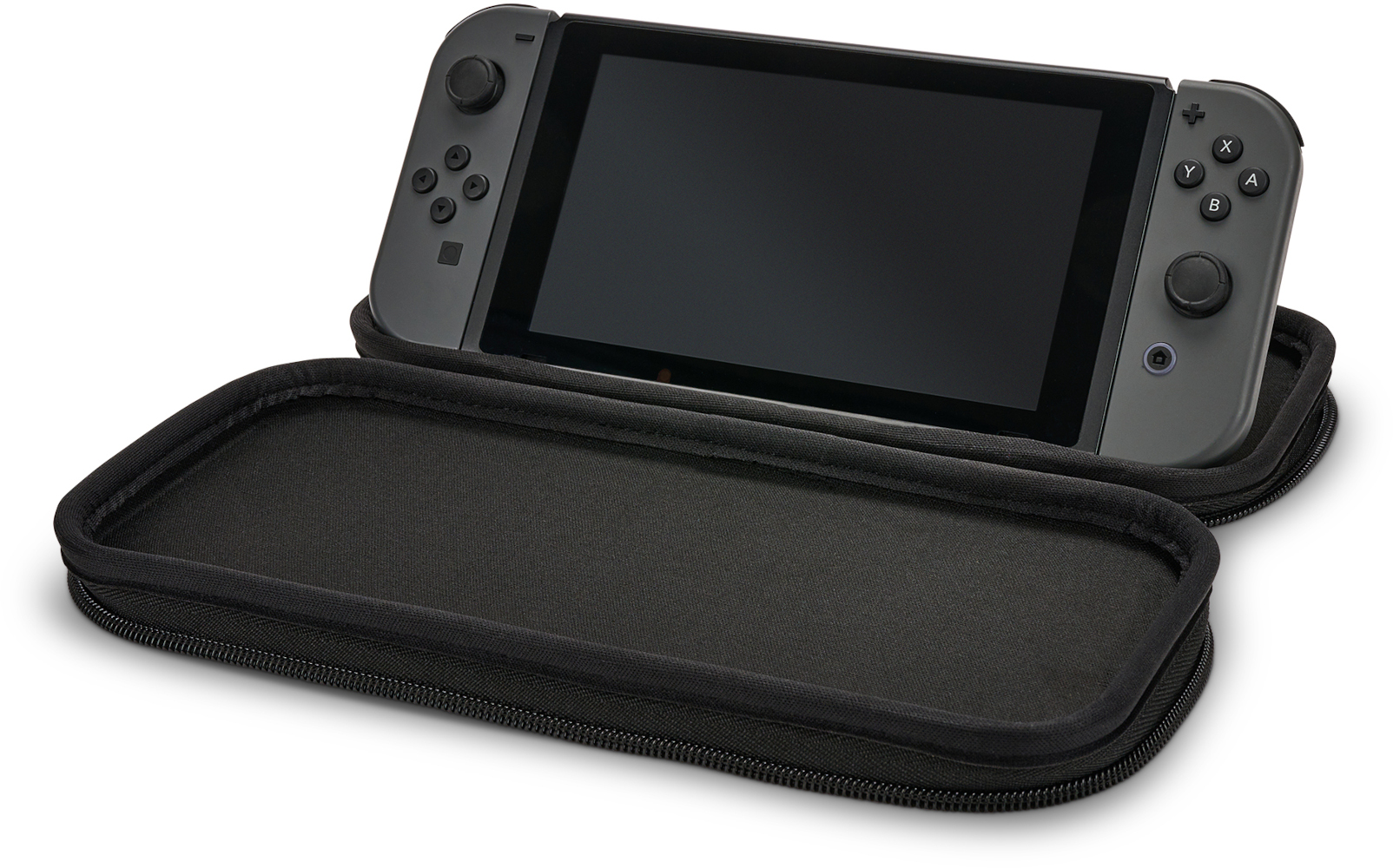 Fekete Nintendo Switch konzol fekete tokban.