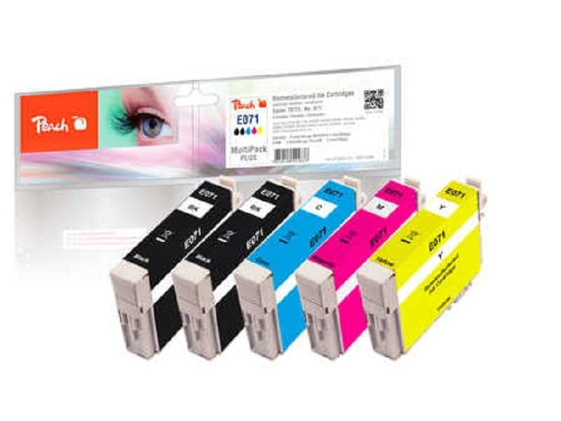 PEACH 315296 EPSON T0715 C/M/Y/2XBK - Tintenpatrone (Schwarz)