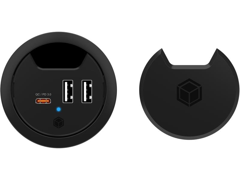 RAIDSONIC IB-HUB1407 TABLE-HUB - Concentrateur USB 3.0 (Noir)