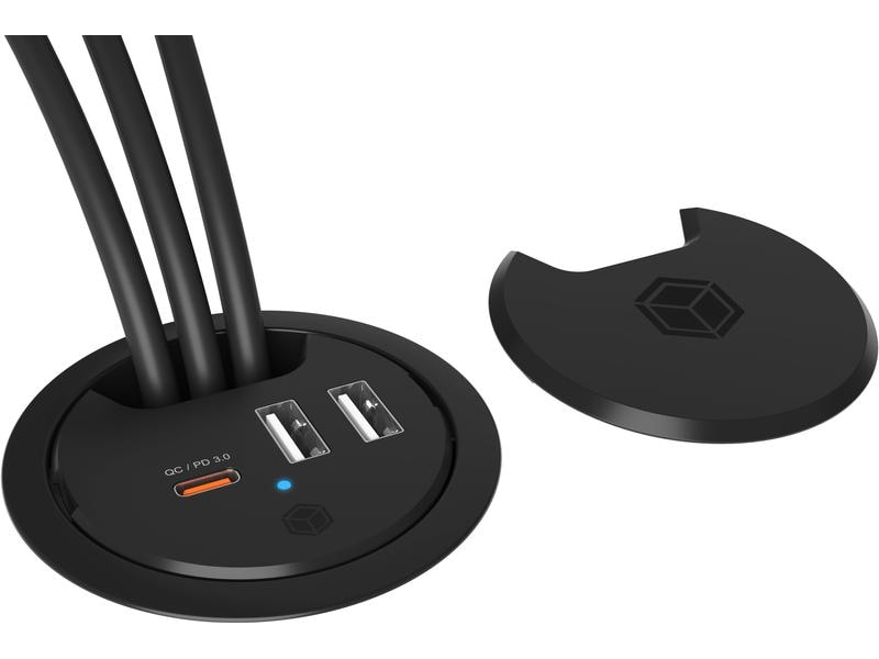 RAIDSONIC IB-HUB1407 TABLE-HUB - Concentrateur USB 3.0 (Noir)