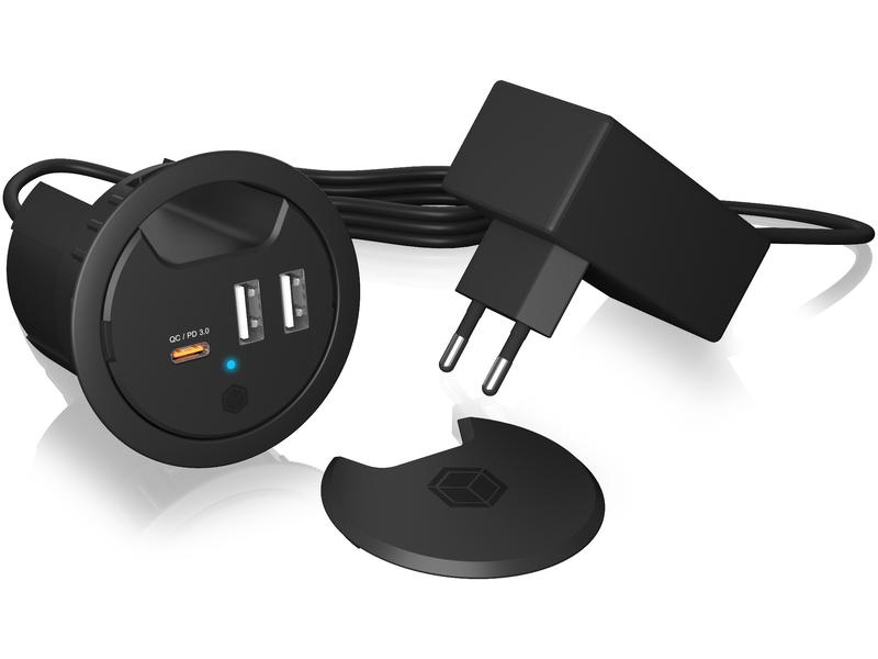 RAIDSONIC IB-HUB1407 TABLE-HUB - Concentrateur USB 3.0 (Noir)