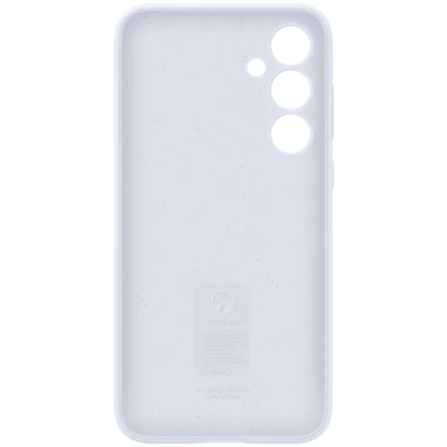 Witte telefoonhoes met drie cameralenzen.
