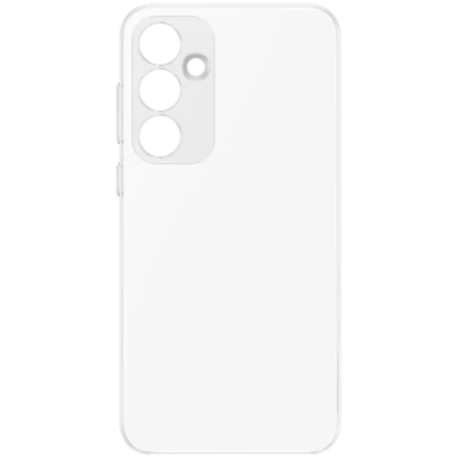 Une coque de téléphone transparente. Elle possède des découpes pour la caméra et les boutons.