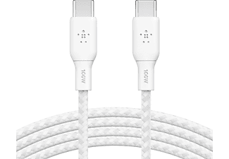 BELKIN BoostCharge USB-C to USB-C  100W PD 2 m Örgülü Kablo Beyaz_1