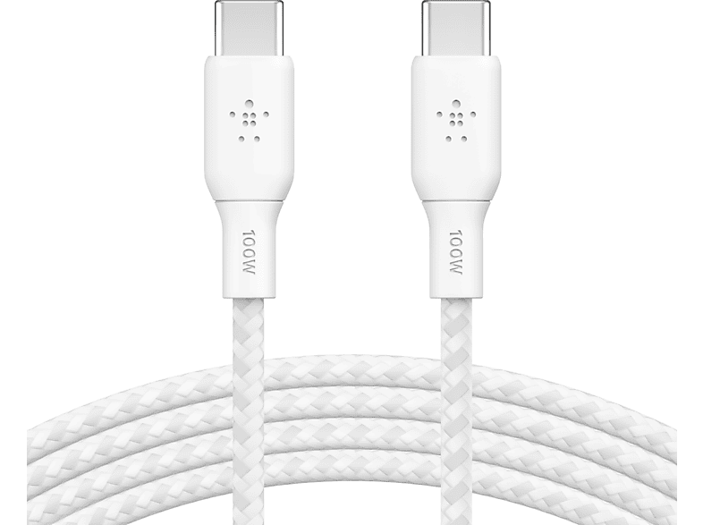 BELKIN BoostCharge USB-C to USB-C  100W PD 2 m Örgülü Kablo Beyaz_1