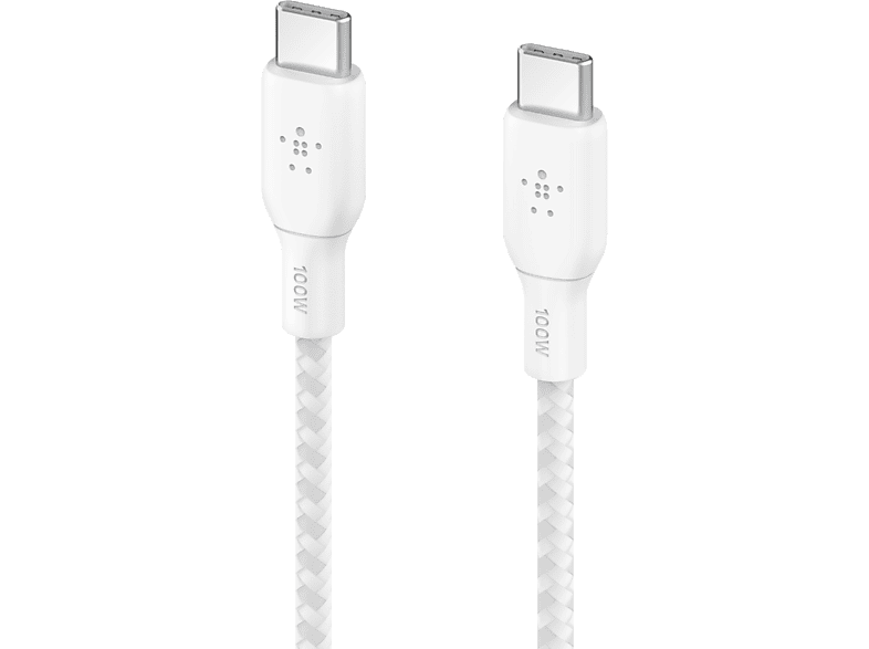 BELKIN BoostCharge USB-C to USB-C  100W PD 2 m Örgülü Kablo Beyaz