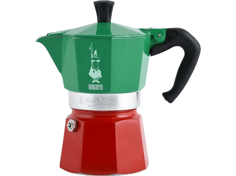 MediaMarkt, Bialetti Moka Express Italia Tricolore 6 Tassen, Espressokocher, Mehrfarbig, Küchengeräte, Kaffeemaschinen, Espressokocher, MOKA-EXPR-6TZ-IT