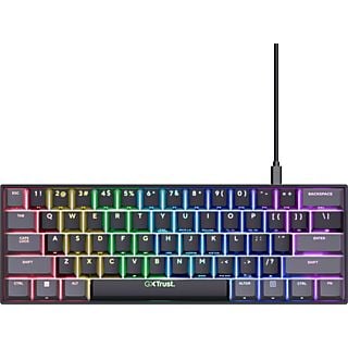 TRUST Trust GXT867 Acira - 60% mini gamingtoetsenbord - mechanische switches - RGB verlichting - zwart - Qwerty US Bekabeld Gamingtoetsenbord Zwart