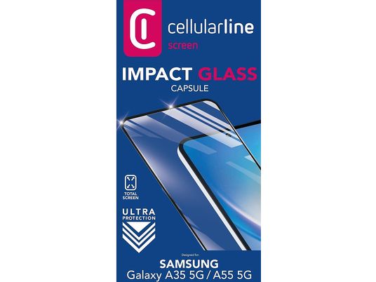 CELLULARLINE Impact Glass Capsule - Verre de protection (Convient pour le modèle: Samsung Galaxy A35 5G/A55 5G)