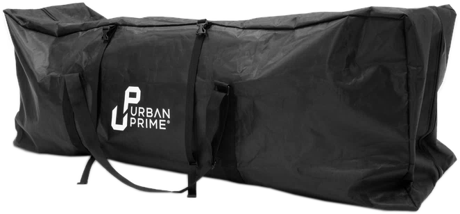 Egy nagy fekete táska, rajta az Urban Prime felirattal.