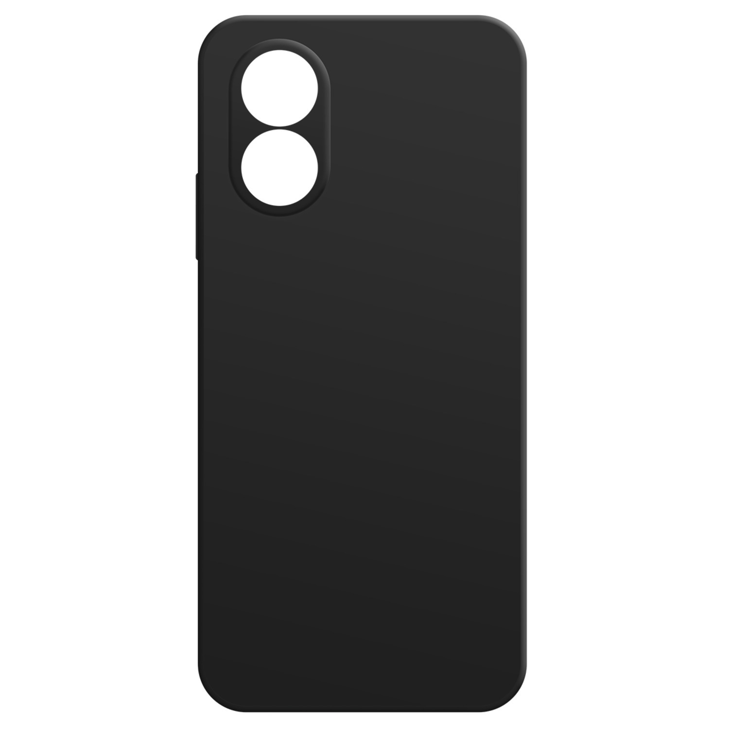 Zwarte telefoonachterkant met twee camera gaten.