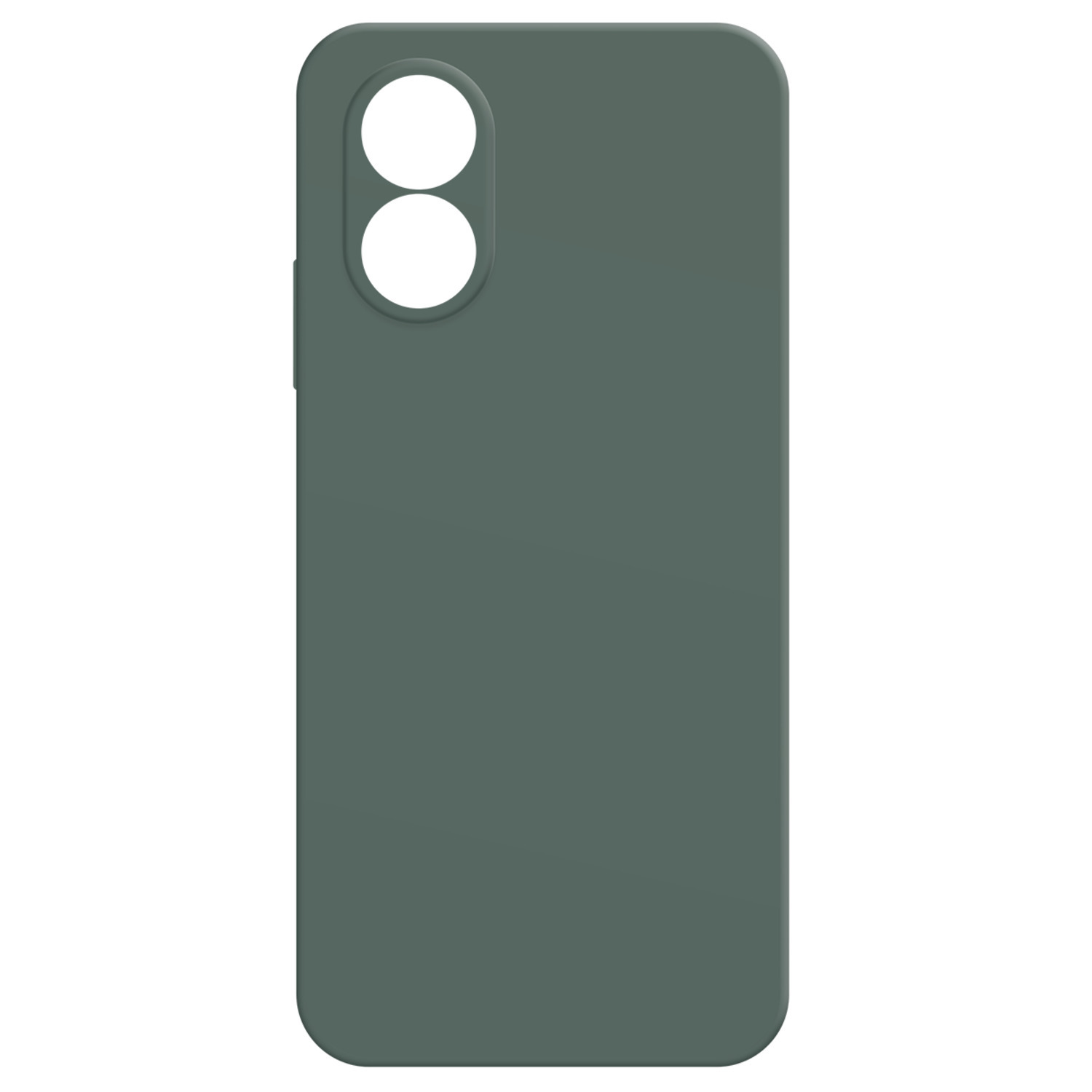 Telefoonhoesje. Effen, donkergroene hoes met gaten voor camera en knoppen.